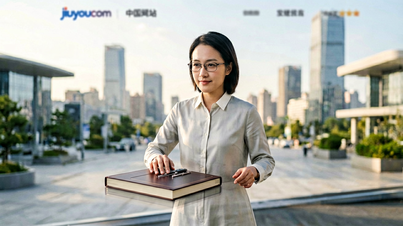 jiuyou.com 中国区官方网站品牌展示，呈现专业信息服务平台的整体视觉形象